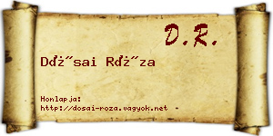 Dósai Róza névjegykártya